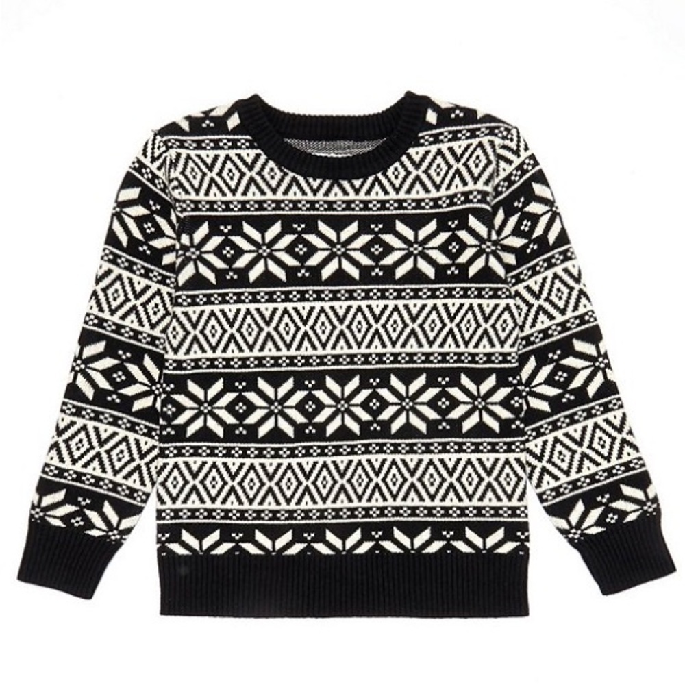 Class Club Winter Wonderland Black and White Toddler Sweater Size ⅔ LNC